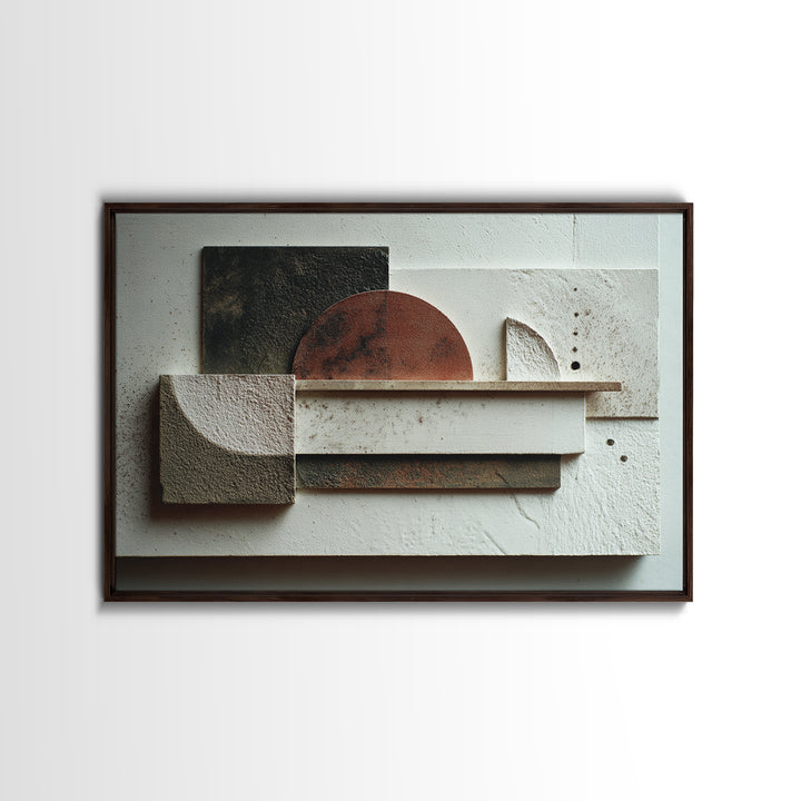 Abstract Sunrise Geometry Framed Canvas Print, Above Bed Art, Living Room Decor, Bedroom Decor, Abstract Art, Serenity, ABA-3x2-24