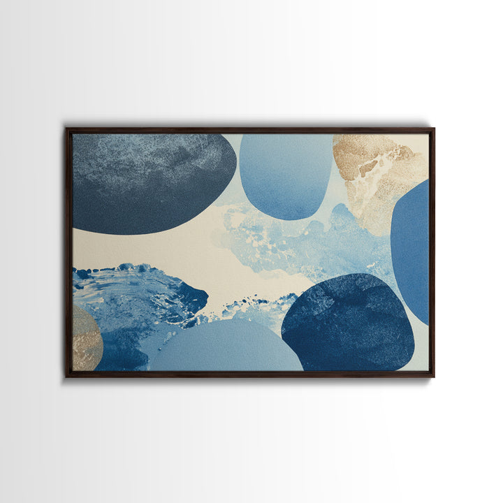 Japandi Ink Shapes Framed Canvas Print, Above Bed Art, Printable Art, Bedroom Decor, Abstract Art, Serenity, Bedroom Wall Art, ABA-3x2-46
