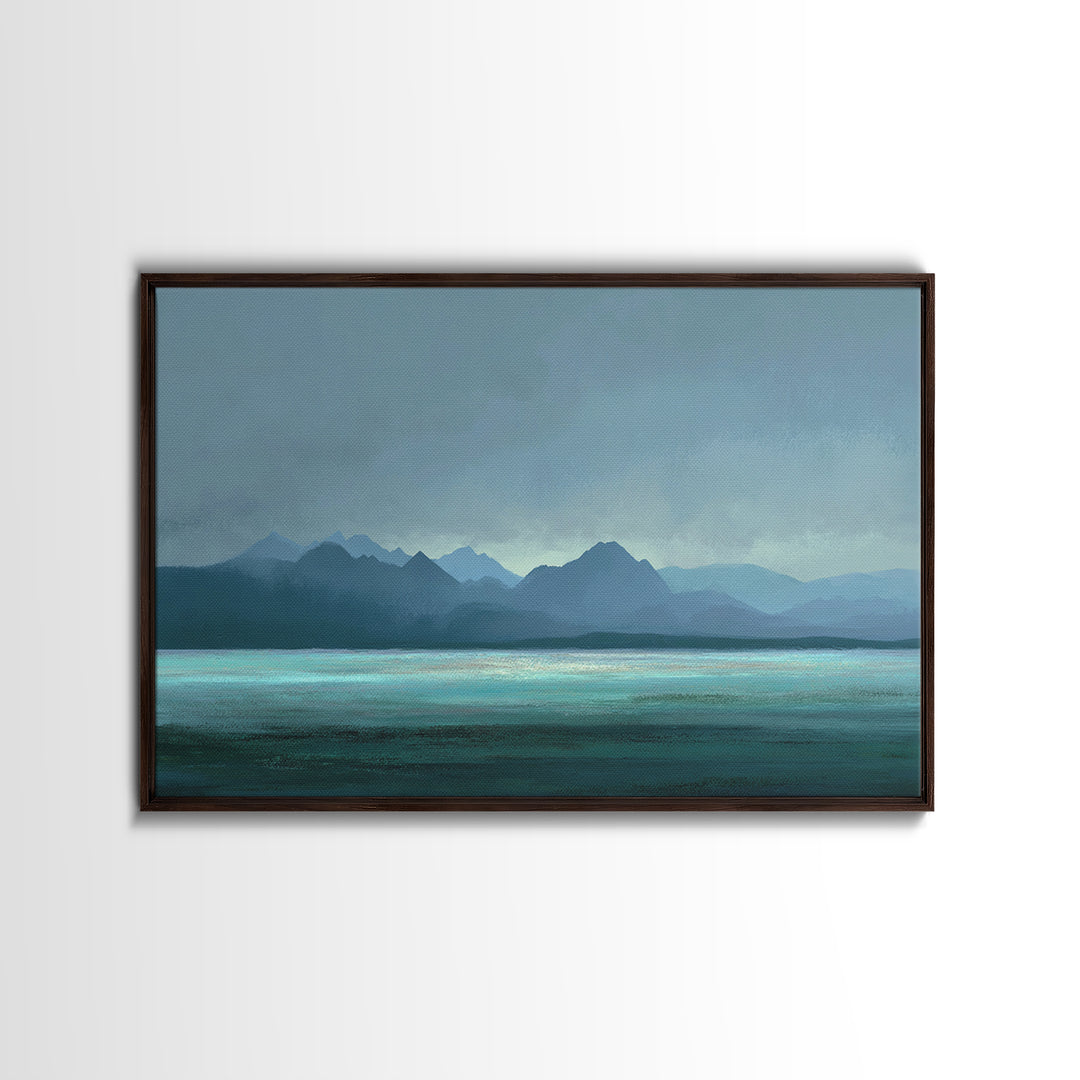 Soft Alpine Horizon Canvas Print, Above Bed Art, Whimsical Decor, Bedroom Decor, Fine Art, Serenity, Bedroom Wall Decor, ABA-3x2-52