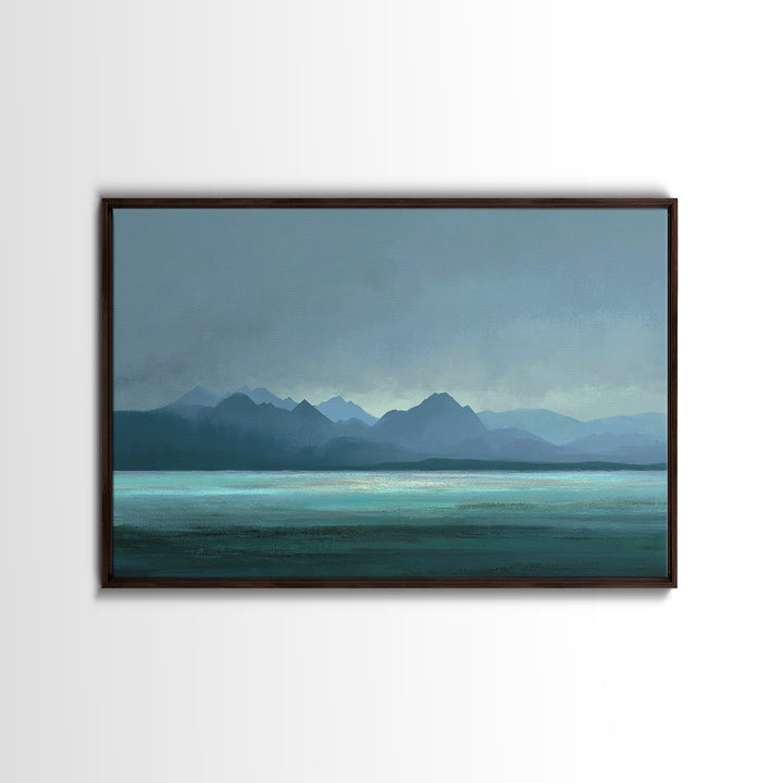 Soft Alpine Horizon Canvas Print, Above Bed Art, Whimsical Decor, Bedroom Decor, Fine Art, Serenity, Bedroom Wall Decor, ABA-3x2-52
