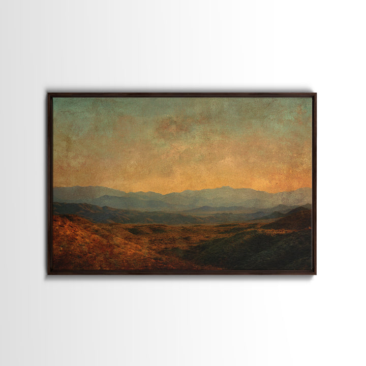 Dreamy Desert Sunset Framed Canvas Print, Above Bed Art, Art Print, Bedroom Decor, Fine Art, Serenity, Dorm Decor, ABA-3x2-59