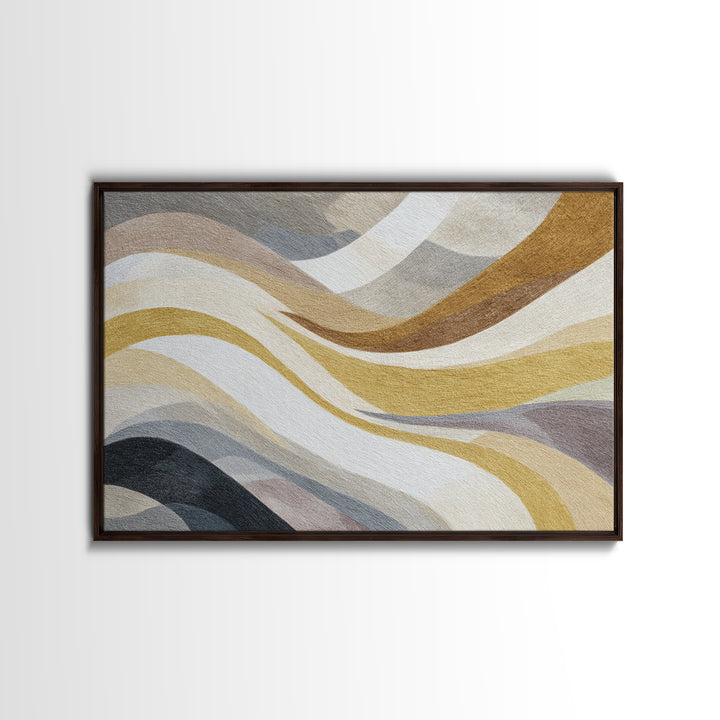 Warm Taupe Abstract Waves Canvas Print, Above Bed Art, Textured Painting, Bedroom Decor, Abstract Art, Serenity, Original Art, ABA-3x2-67