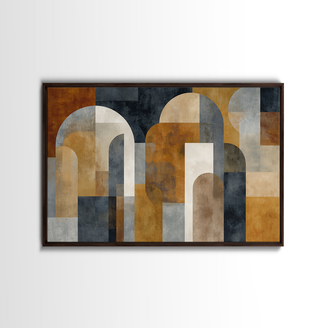 Neutral Abstract Arches Framed Canvas Print, Above Bed Art, Fine Art Print, Bedroom Decor, Abstract Art, Serenity, Digital Art, ABA-3x2-80