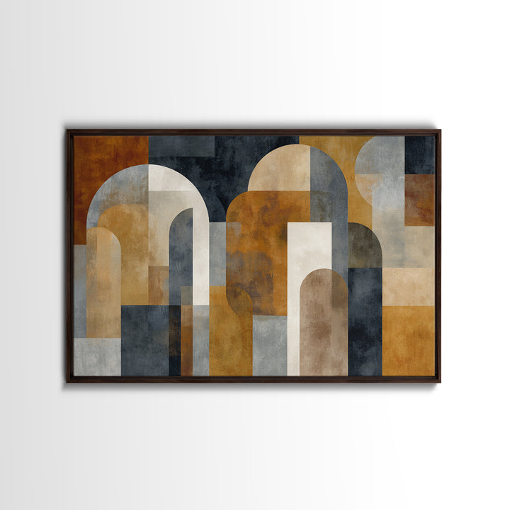 Neutral Abstract Arches Framed Canvas Print, Above Bed Art, Fine Art Print, Bedroom Decor, Abstract Art, Serenity, Digital Art, ABA-3x2-80