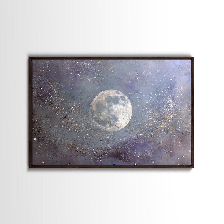 Subtle Celestial Scene Canvas Print, Above Bed Art, 3 Piece Wall Art, Bedroom Decor, Oil Painting, Serenity, Textured Painting, ABA-3x2-89