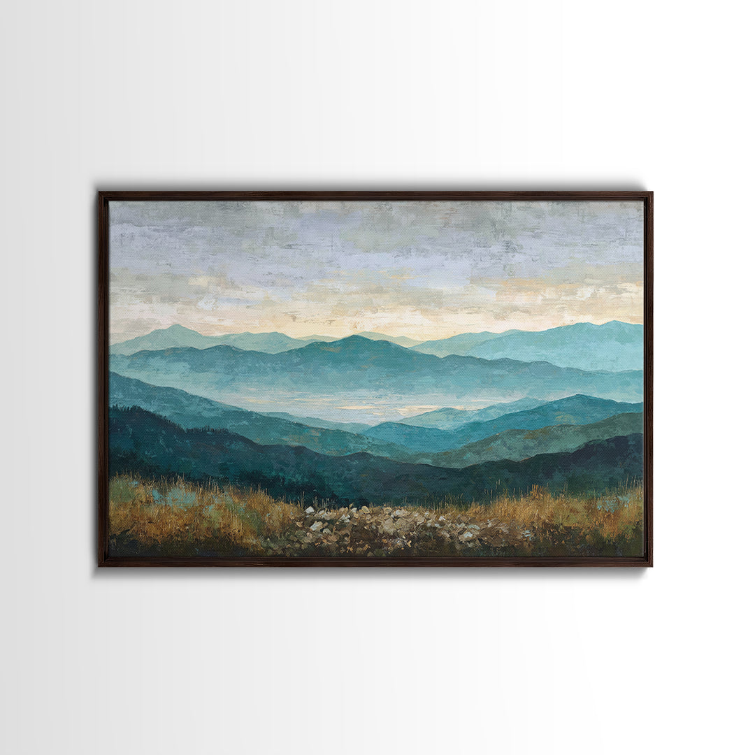 Soft Romantic Landscape Canvas Print, Above Bed Art, Bedroom Wall Decor, Bedroom Decor, Oil Painting, Serenity, ABA-3x2-93