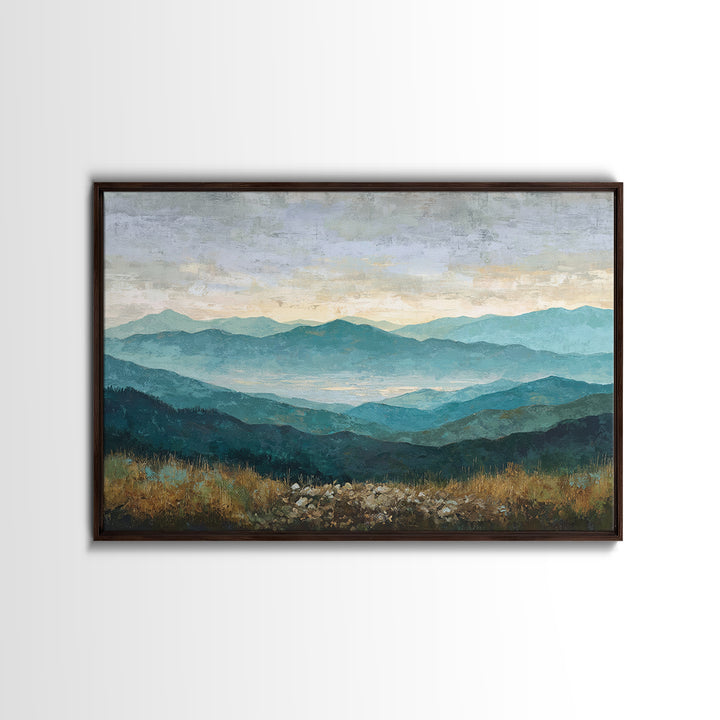 Soft Romantic Landscape Canvas Print, Above Bed Art, Bedroom Wall Decor, Bedroom Decor, Oil Painting, Serenity, ABA-3x2-93