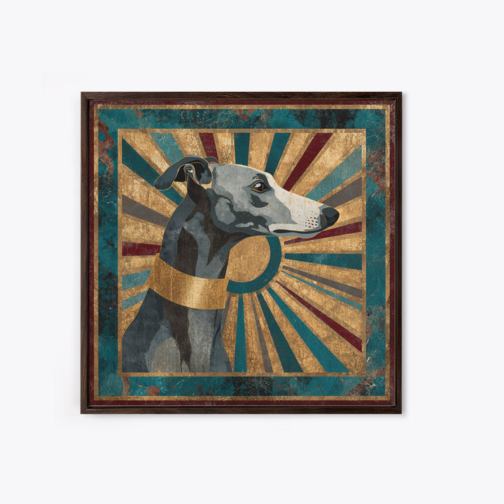 Elegant Greyhound Silhouette Canvas Print, Art Deco Art, Gallery Decor, Living Room Decor, Fine Art, Glamour, Wall Art, ADA-1x1-17