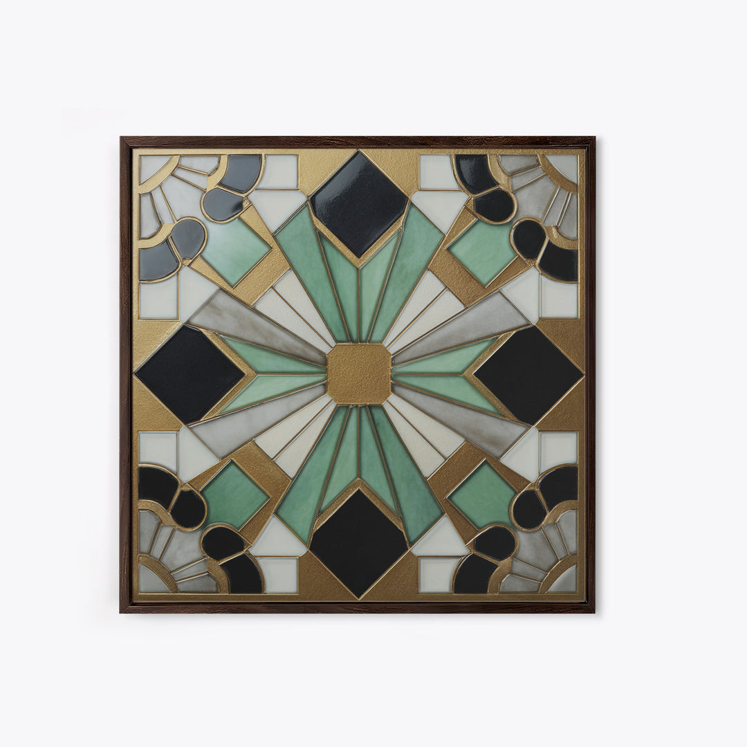 Black and Gold Sunburst Pattern Canvas Print, Art Deco Art, Gallery Wall Art, Living Room Decor, Fine Art, Glamour, ADA-1x1-26