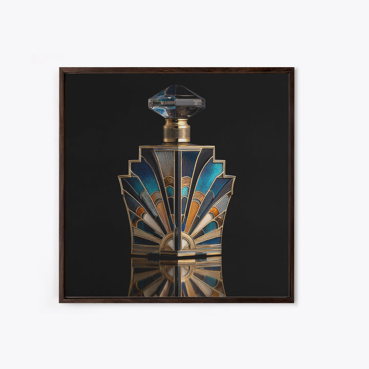 Ornate Perfume Bottle Framed Canvas Print, Art Deco Art, Downloadable Art, Living Room Decor, Fine Art, Glamour, ADA-1x1-34