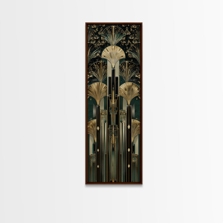 Black and Gold Sunburst Pattern Canvas Print, Art Deco Art, Gallery Decor, Living Room Decor, Fine Art, Glamour, Wall Art, ADA-1x3-14