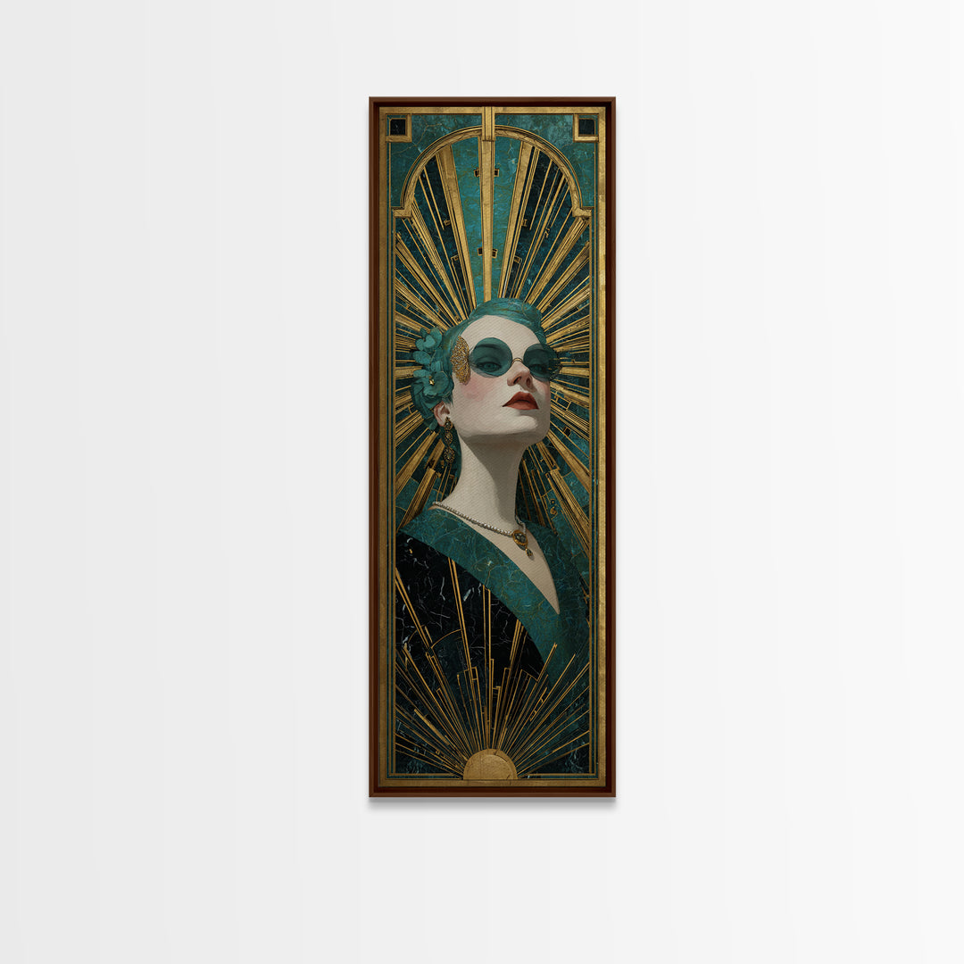 Deco Doorway Study Canvas Print, Art Deco Art, Art Deco, Living Room Decor, Oil Painting, Glamour, Art Deco Wallpaper, ADA-1x3-27