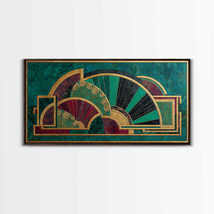Deco Doorway Study Framed Canvas Print, Art Deco Art, Art, Living Room Decor, Fine Art, Glamour, Art Nouveau, Abstract Art, ADA-2x1-83