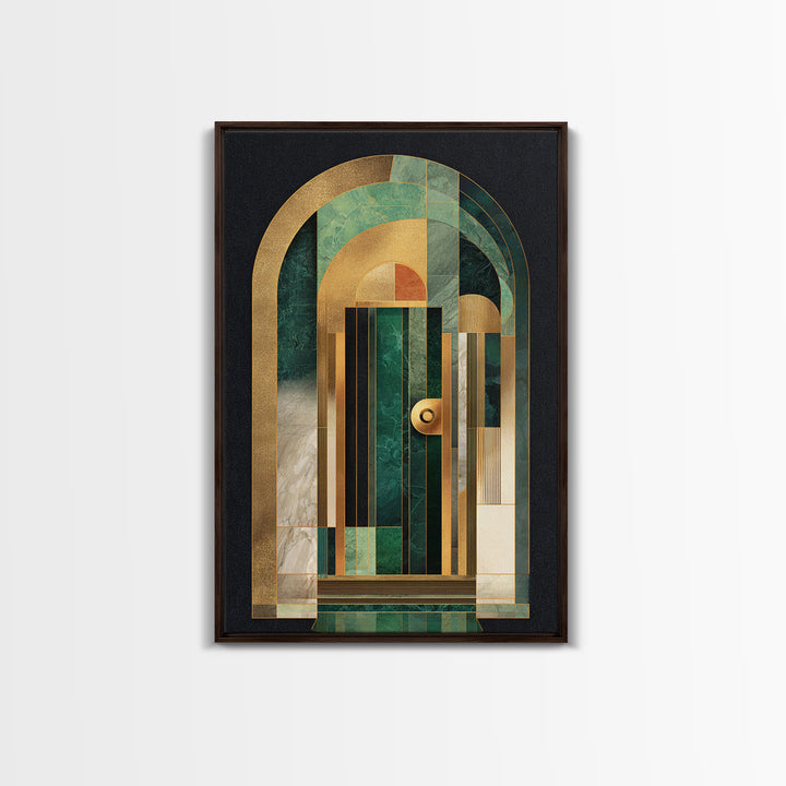 Deco Doorway Study Framed Canvas Print, Art Deco Art, Mid Century Modern, Living Room Decor, Abstract Art, Glamour, ADA-2x3-47