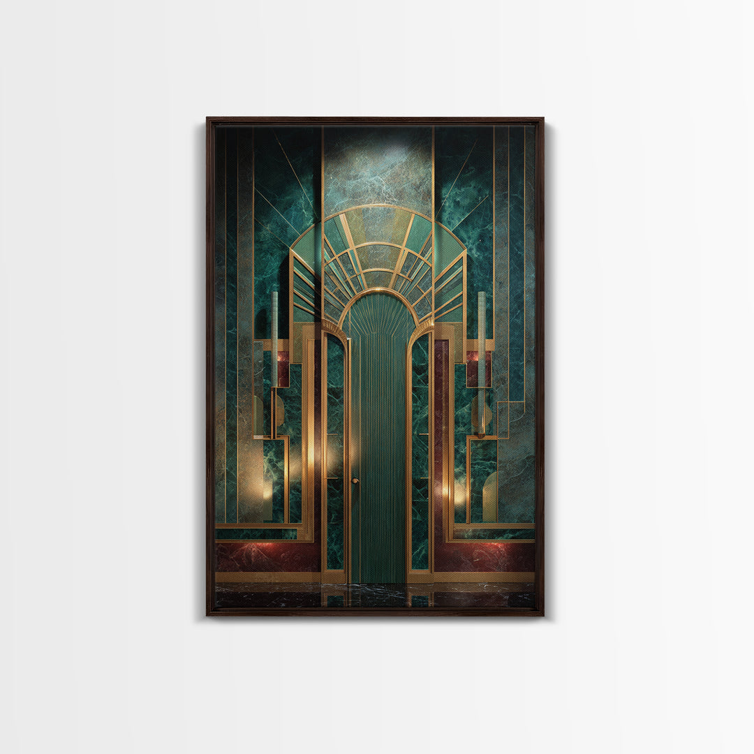 Deco Doorway Study Canvas Print, Art Deco Art, Digital Print, Living Room Decor, Fine Art, Glamour, Downloadable Art, ADA-2x3-71