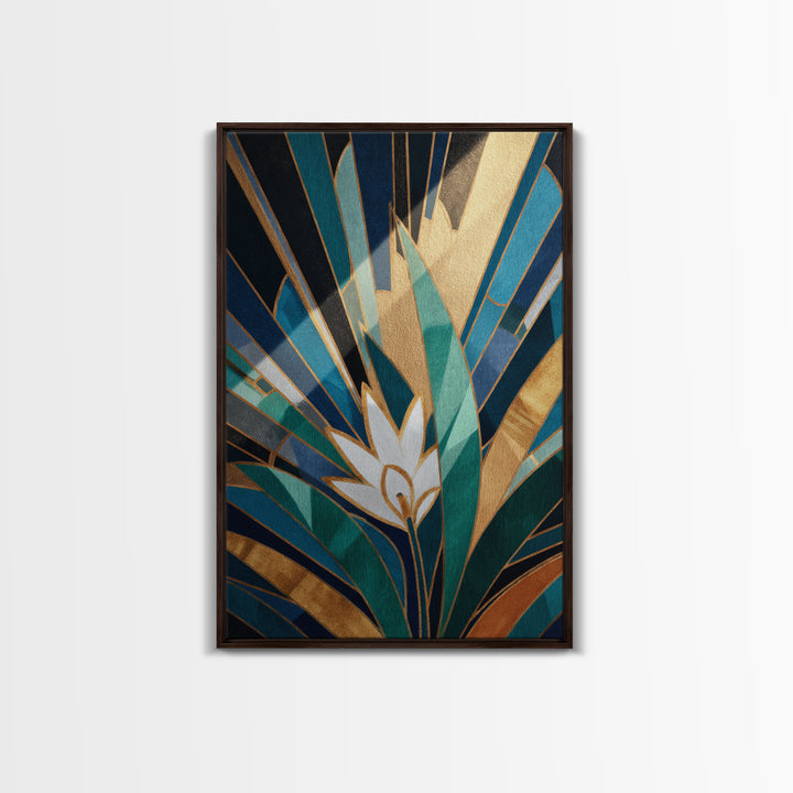 Tropical Hotel Facade Canvas Print, Art Deco Art, Art Print, Living Room Decor, Oil Painting, Glamour, Printable Art, ADA-2x3-72