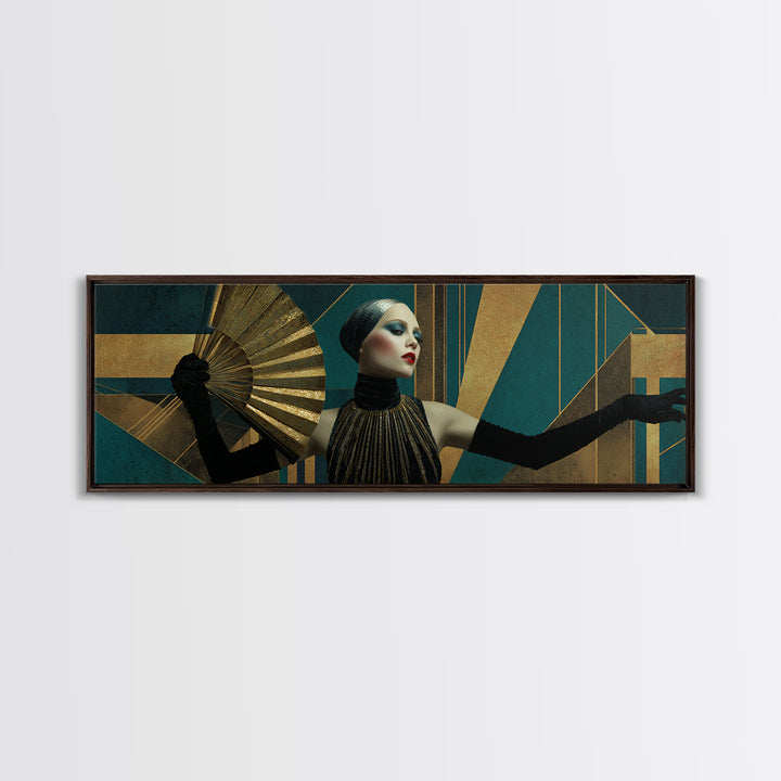 Glamorous 1920s Woman Canvas Print, Art Deco Art, Downloadable Art, Living Room Decor, Fine Art, Glamour, Contemporary Art, ADA-3x1-65
