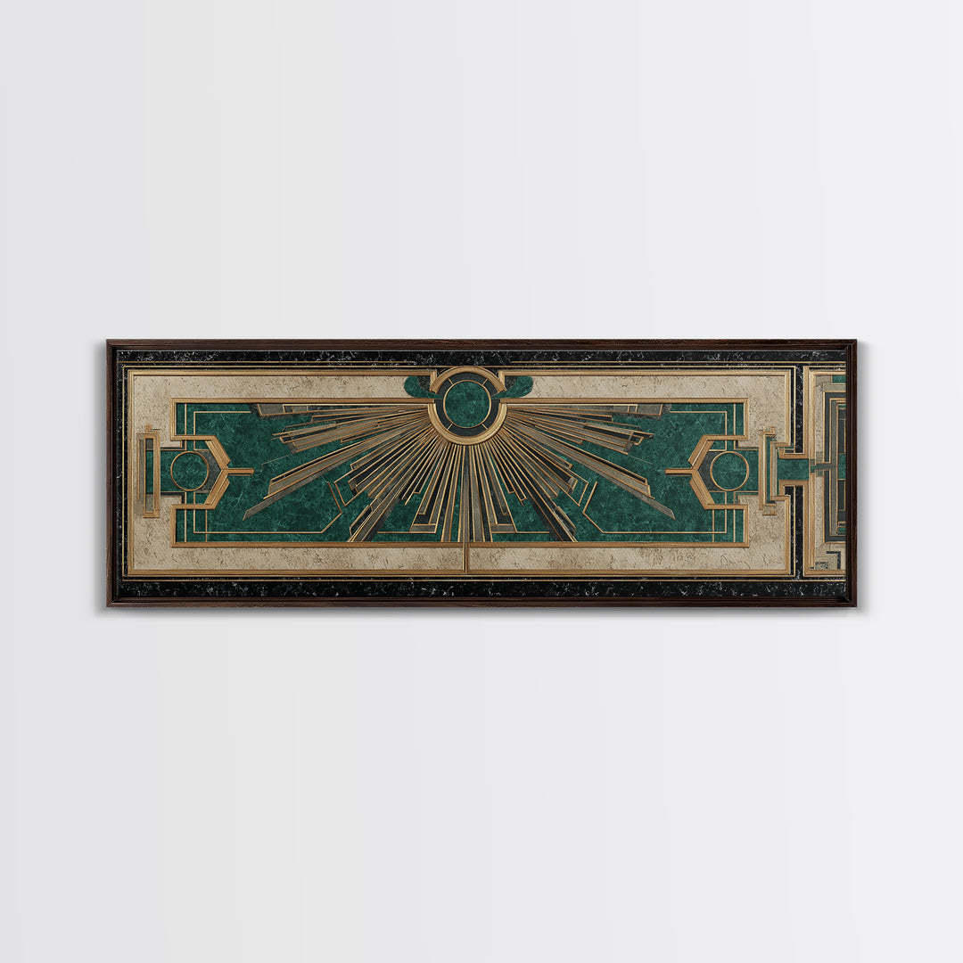 Deco Doorway Study Framed Canvas Print, Art Deco Art, Art Deco, Living Room Decor, Oil Painting, Glamour, Art Deco Wallpaper, ADA-3x1-79