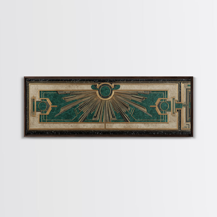 Deco Doorway Study Framed Canvas Print, Art Deco Art, Art Deco, Living Room Decor, Oil Painting, Glamour, Art Deco Wallpaper, ADA-3x1-79
