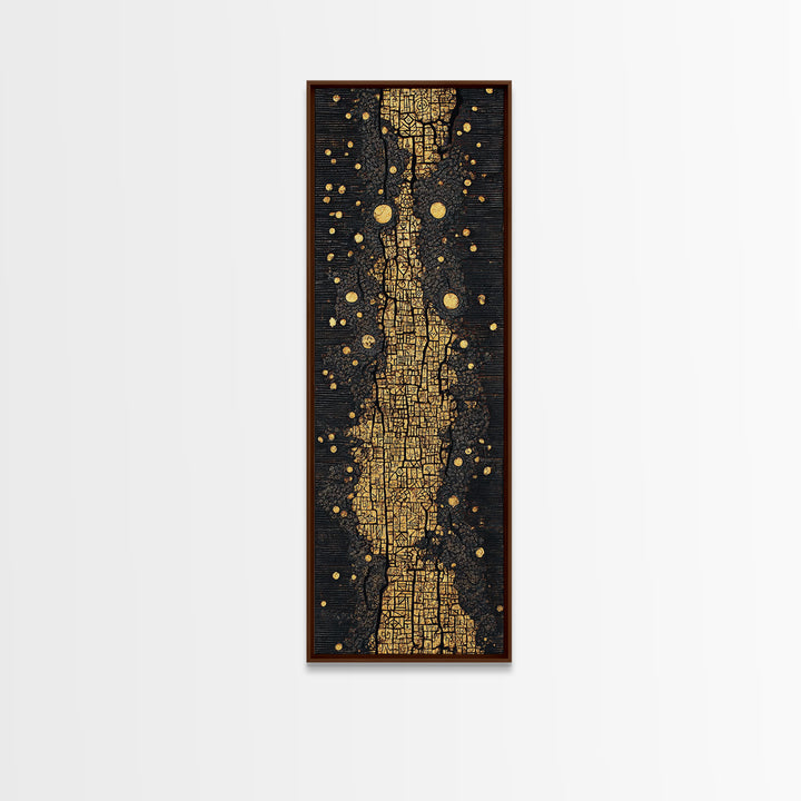 Black And Gold Ancestral Path, Abstract African Art, Luxury Wall Art, Spiritual Decor, Premium Canvas Print Gift For Home