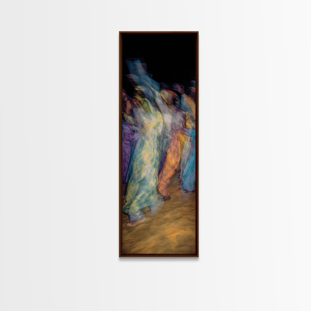 Dreamy African Dancers In Motion Framed Canvas Print, Abstract Afrocentric Wall Art, Colorful Cultural Home Decor, Statement Gift