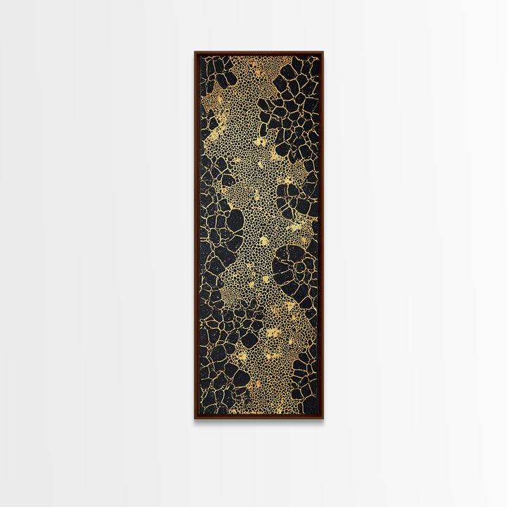 Gold Black Giraffe Pattern Abstract Wall Art, African Safari Canvas Print, Luxury Modern Tribal Decor, Earth Tone Home Gift