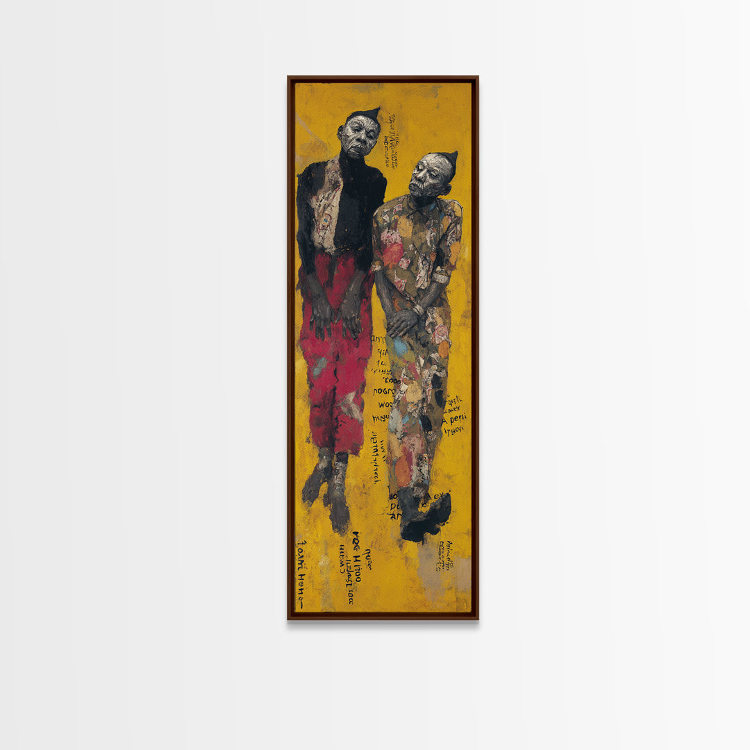 Two Elegant African Women On Yellow Wall Art, Black Female Portrait Canvas, Afrocentric Cultural Home Decor Statement Gift