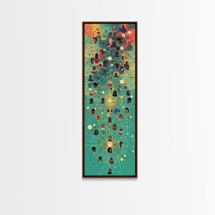 Connected Black Portrait Network Wall Art, African Diaspora Community, Afrocentric Decor, Juneteenth Culture Art Print Gift