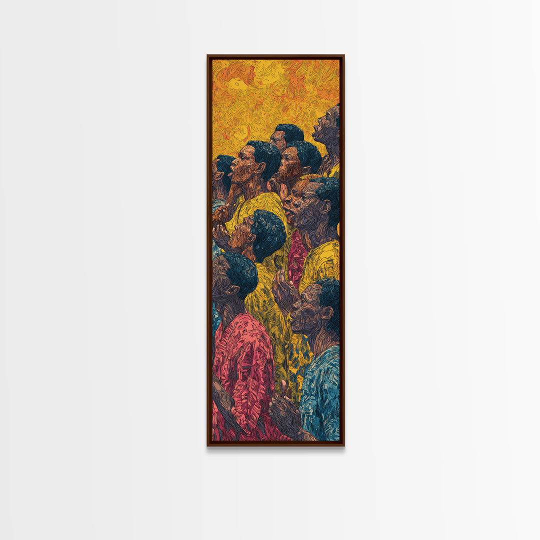 Vibrant African Crowd Portrait Canvas Print, African Women Art, Cultural Wall Decor, Black People Artwork, Afrocentric Home Decor