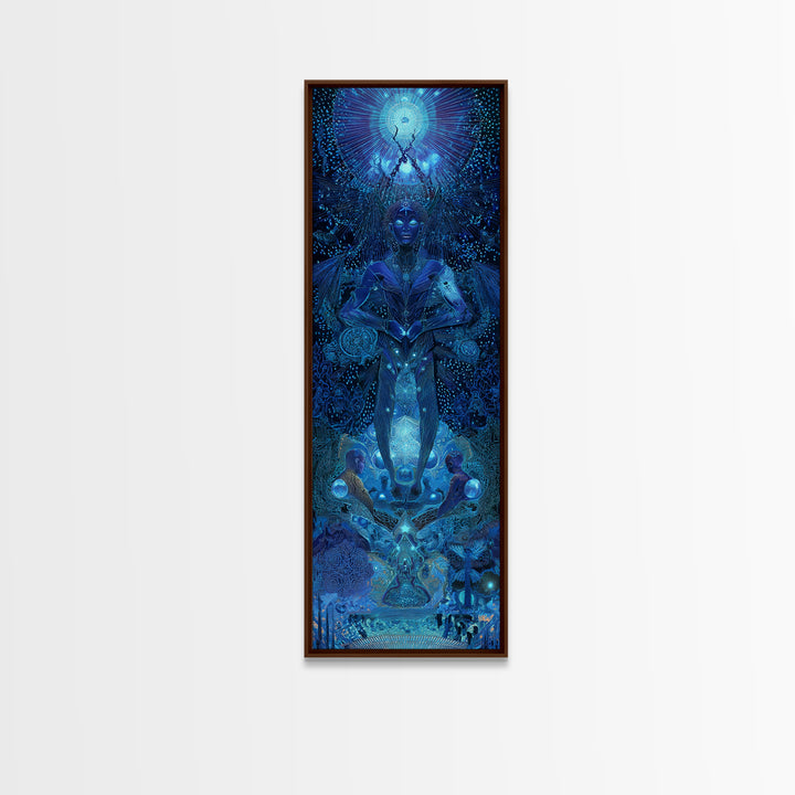 Mystical Blue African Goddess Wall Art, Afrocentric Decor, Spiritual Black Woman Art, Ethnic Portrait Canvas Print Home Decor Gift