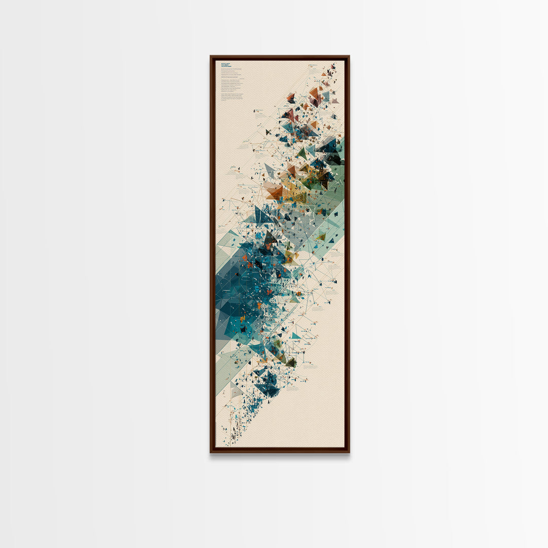 Teal Gold Abstract Shards Wall Art, Modern Geometric African Inspired Canvas Decor, Minimalist Office Art, Unique Home Decor