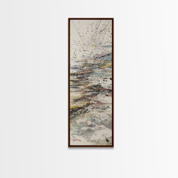 Explosive Coastal Sky Abstract Canvas Print, Modern Seascape Wall Decor, Dreamy Neutral Large Statement Art For Home Office Decor
