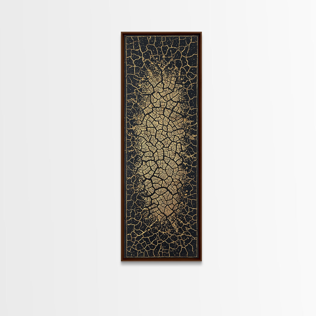 Gold Cracked African Woman Silhouette Wall Art, Abstract African Art Print, Black And Gold Canvas, Afrocentric Home Decor