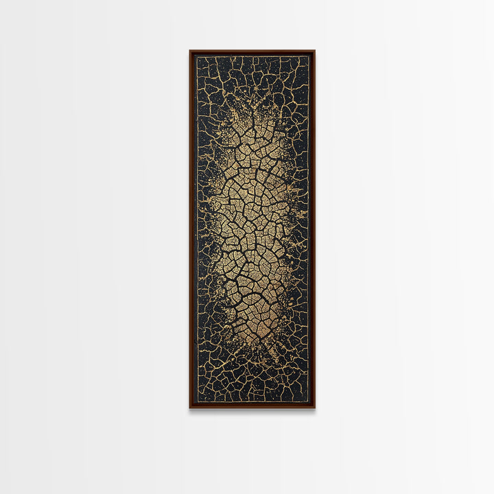 Gold Cracked African Woman Silhouette Wall Art, Abstract African Art Print, Black And Gold Canvas, Afrocentric Home Decor