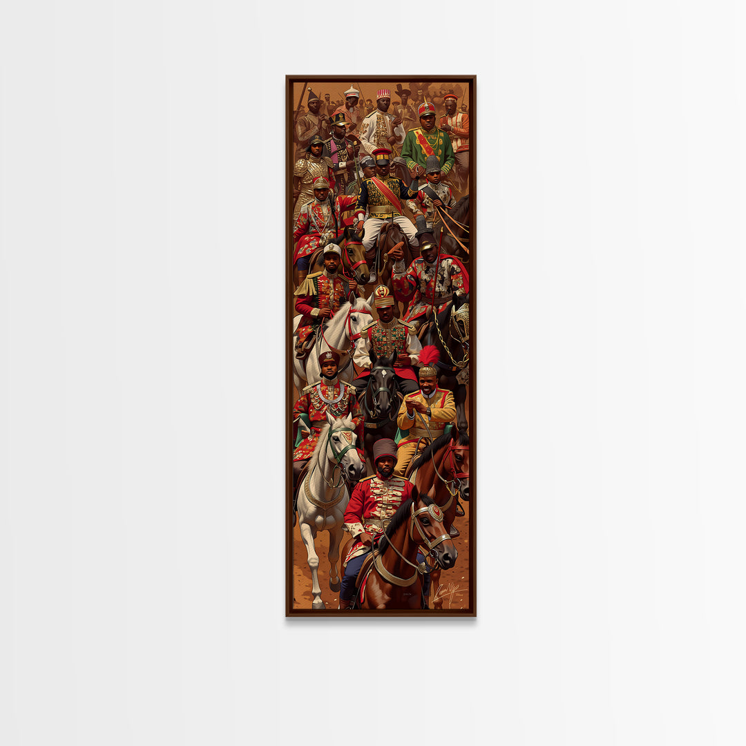 Grand African Cavalry Procession With Kings Wall Art, African Tribal Art Print, Black Culture Art, Statement Wall Decor Gift