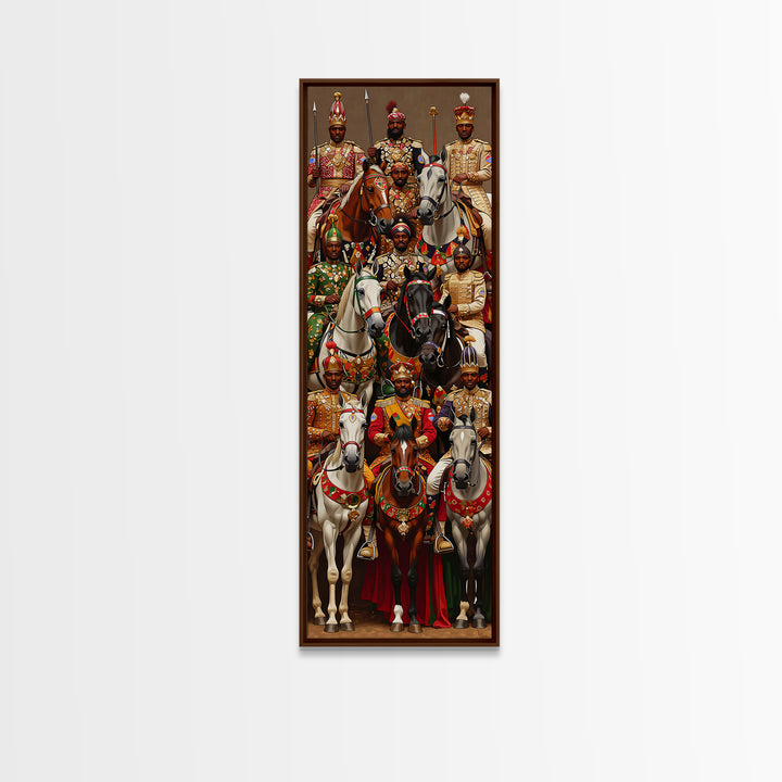 Regal African Horseback Warriors In Ceremony Wall Art, African American Art, African Tribal Decor, Afrocentric Artwork Gift