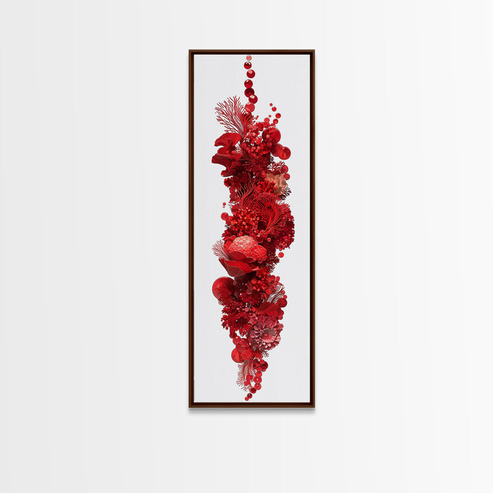 Red Coral Floral Abstract Sculpture Canvas Print, Modern African Art, Abstract Wall Art, Botanical Home Decor, Statement Gift