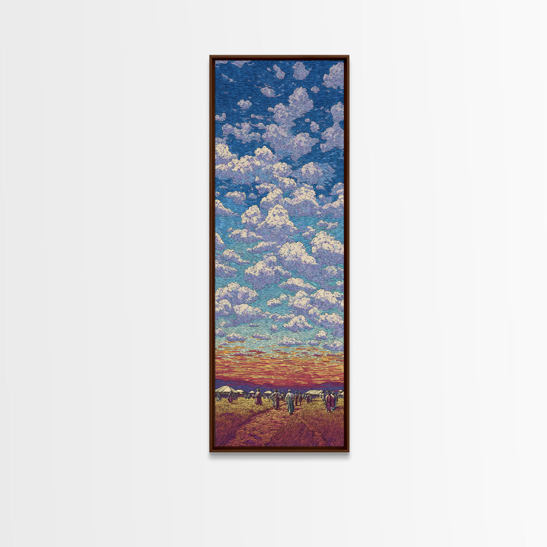 Sunset Cloud Prairie Landscape Framed Canvas Print, Dreamy Sky Wall Art, Nature Scene Art For Living Room Decor, Housewarming Gift