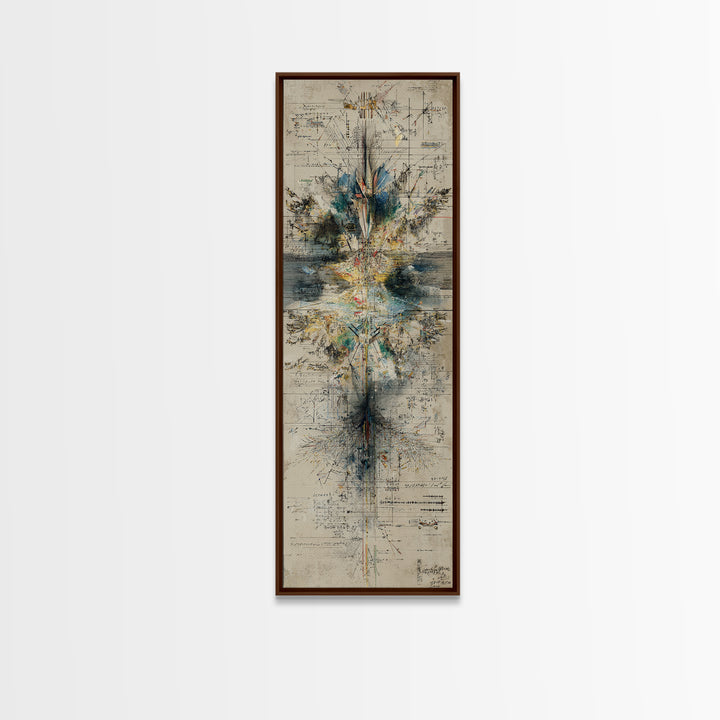 Architectural Geometry Abstract Wall Art, Blueprint Style Canvas Print, Modern Minimalist Office Decor, Statement Gift For Him