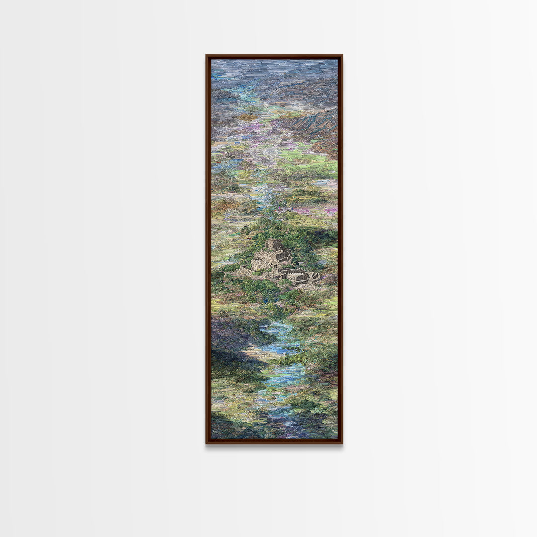 Dreamy African Landscape River Wall Art, Serene Nature Scene Print, Abstract Modern Decor, Earth Tone Canvas For Living Room