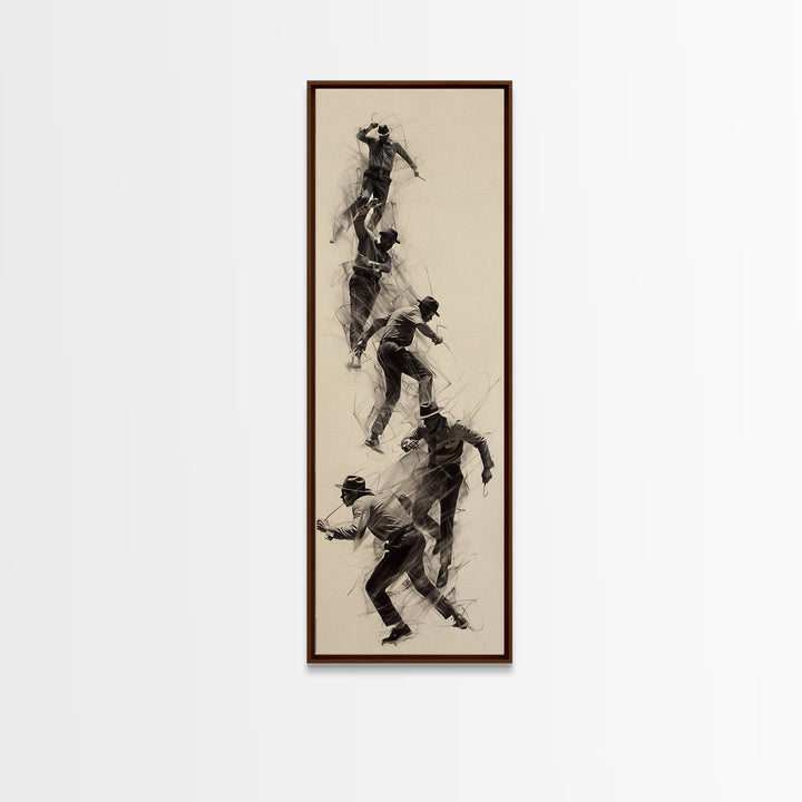 Dynamic African Climber Wall Art, Charcoal Motion Figures, Black Athlete Sketch, Modern Minimalist Decor For Home Gallery