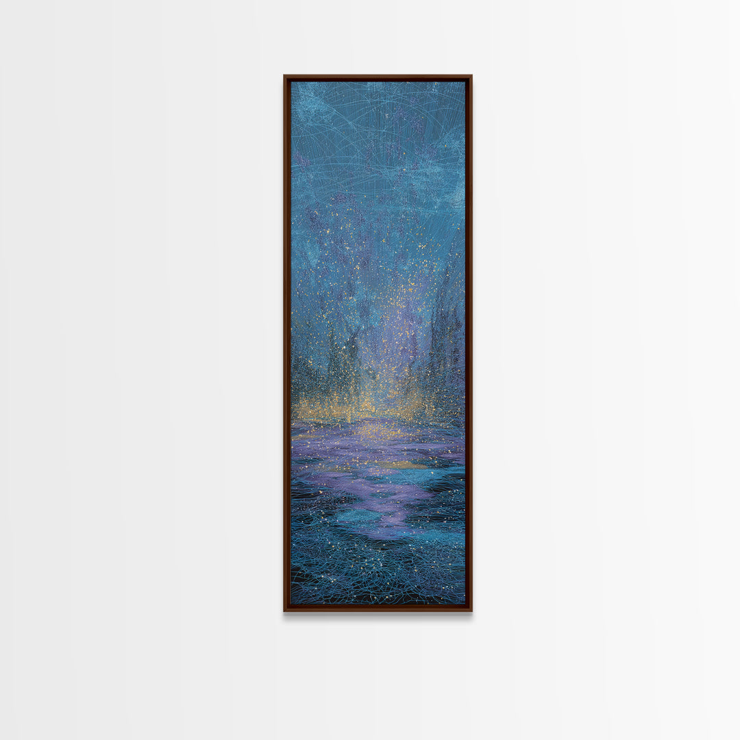 Blue Rainy Ocean Horizon Canvas Print, Dreamy Abstract Seascape, Coastal Bedroom Wall Decor, Modern Home Decor Gift For Her