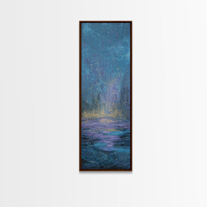 Blue Rainy Ocean Horizon Canvas Print, Dreamy Abstract Seascape, Coastal Bedroom Wall Decor, Modern Home Decor Gift For Her