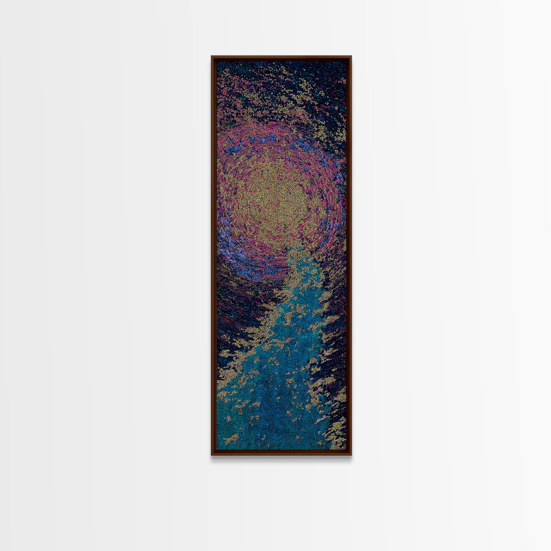 Vibrant Abstract African Portrait With Blue Gold Texture, Canvas Print, Afrocentric Wall Art, Modern Black Beauty Decor Gift
