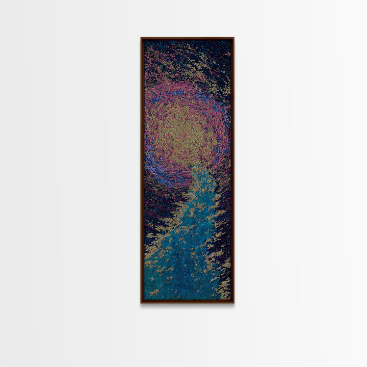 Vibrant Abstract African Portrait With Blue Gold Texture, Canvas Print, Afrocentric Wall Art, Modern Black Beauty Decor Gift