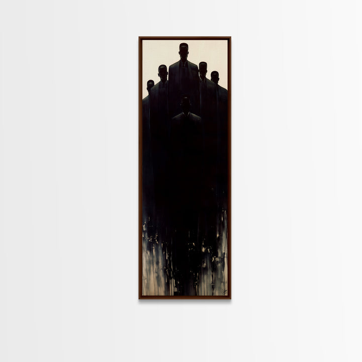 Powerful African Men In Dark Suits And Dramatic Light Wall Art, Black Man Portrait, Masculine Modern Office Decor Gift For Him