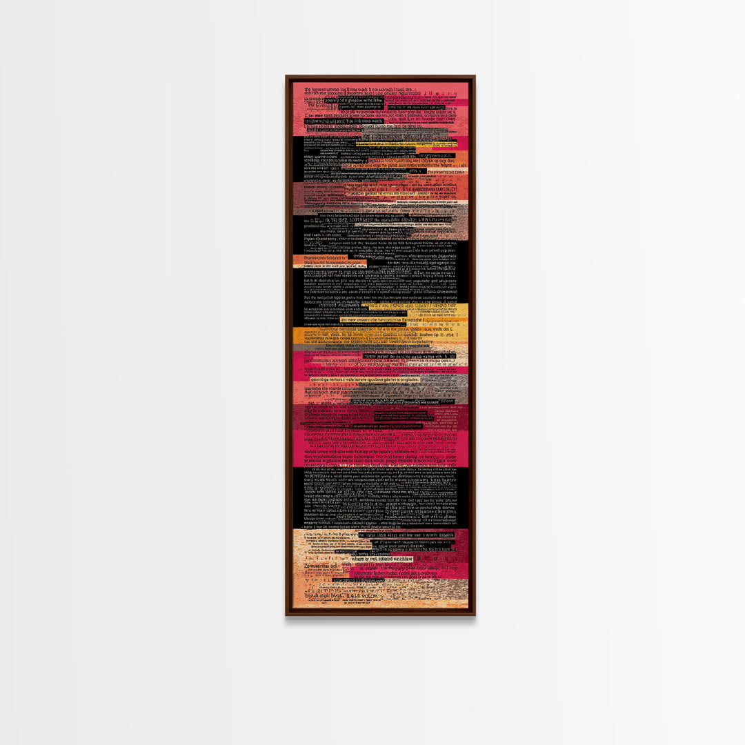 Layered Red Black Text Collage Abstract, Canvas Print, Modern Wall Art, Afrocentric Decor, Contemporary Office Decor Gift