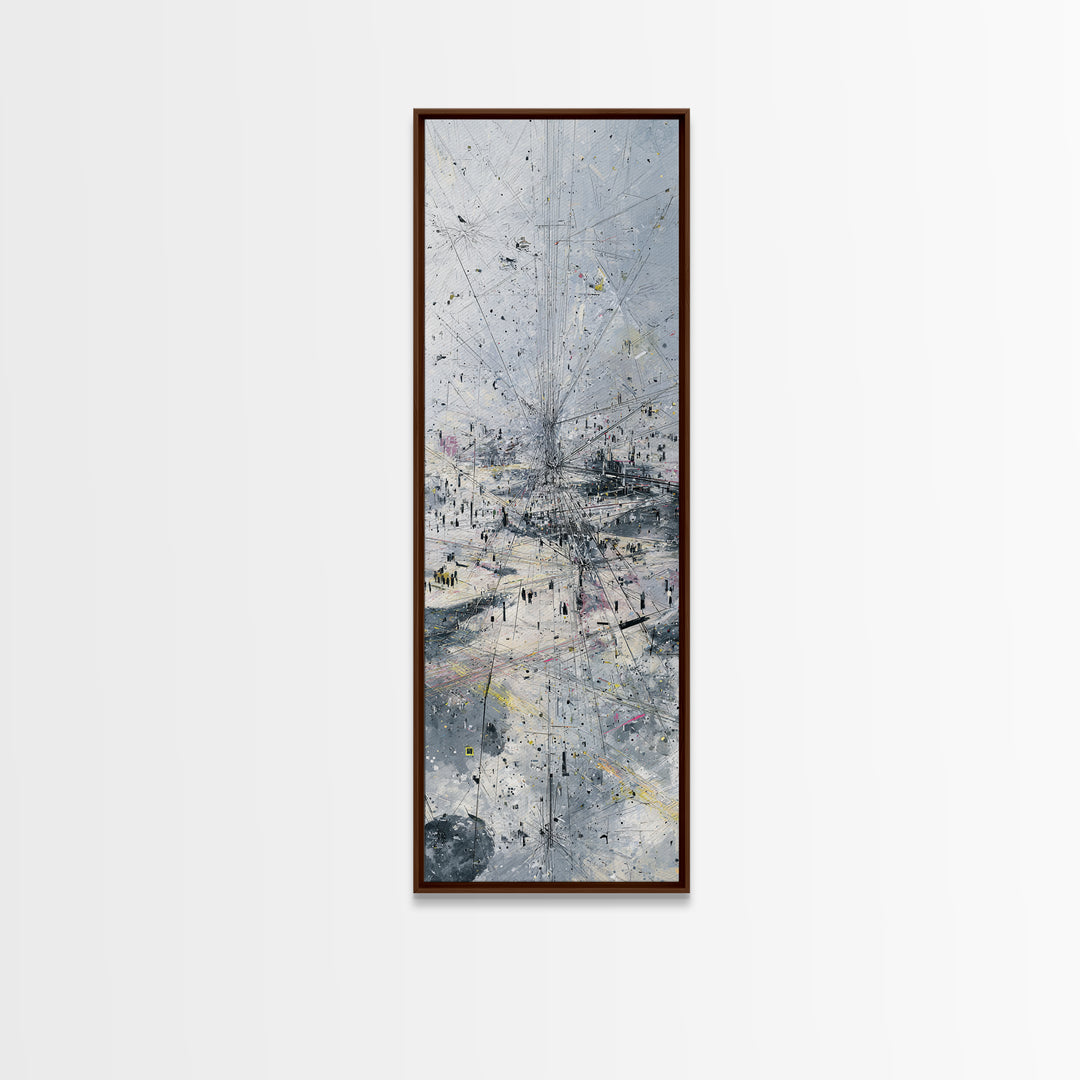Misty Abstract Urban Winter Canvas Print, Contemporary African Art, Minimalist Grey Wall Decor, Modern Office Statement Art