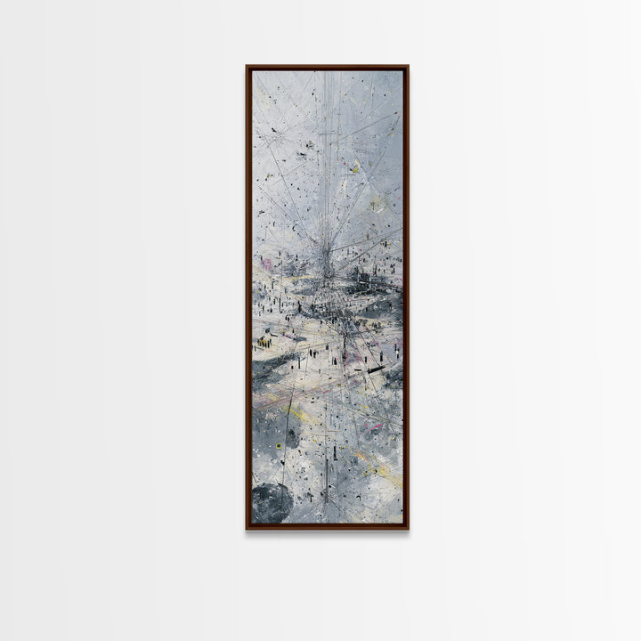 Misty Abstract Urban Winter Canvas Print, Contemporary African Art, Minimalist Grey Wall Decor, Modern Office Statement Art