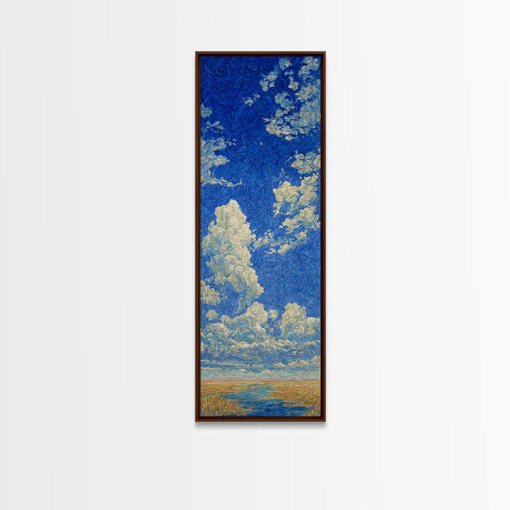 Swirling Blue Cloudscape Canvas Print, African Landscape Art, Dreamy Wall Art, Bohemian Decor For Living Room And Bedroom